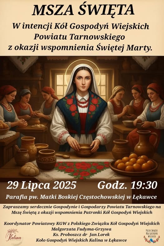 Św. Marta na grafice z informacją o wydarzeniu