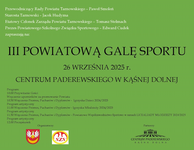 Plakat informujący o wydarzeniu w Kąśnej Dolnej