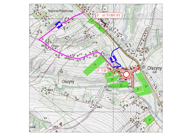 Plan parkingów w Olszynach