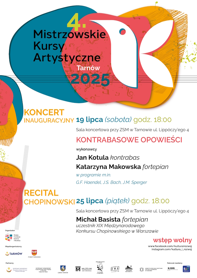 Plakat informujący o wydarzeniu z zaproszeniem na koncert inaugurujący