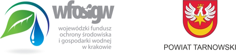 Logotypy Wojewódzkiego Funduszu Ochrony Środowiska i Gospodarki Wodnej w Krakowie oraz Powiatu Tarnowskiego