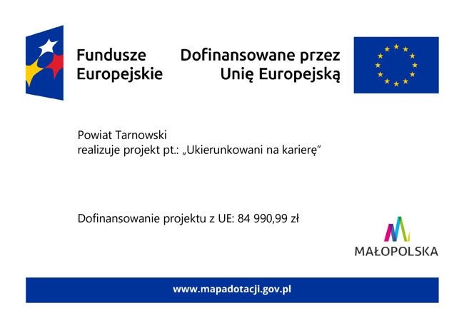 Plakat programu: Ukierunkowani na karierę - Fundusz Europejskie